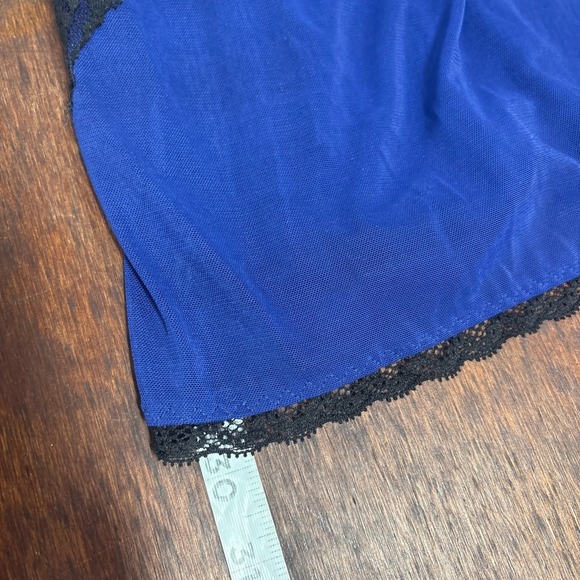Vtg 90s  Fredericks Hollywood Sheer Lace‎ Chemise Slip Dress Large (Fits S) Vamp - Picture 9 of 11